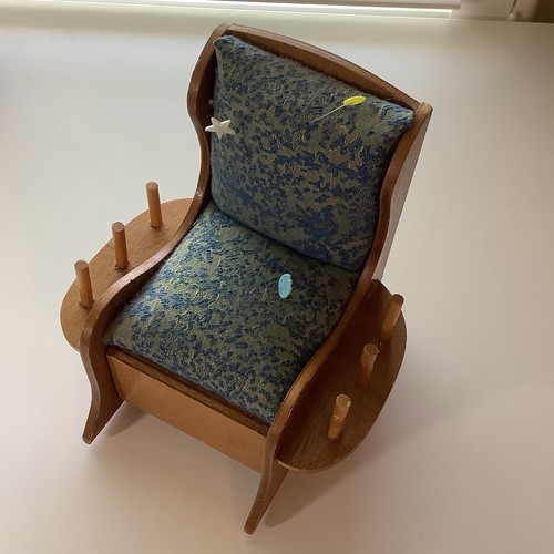 Vtg wooden sewing caddy - wooden,