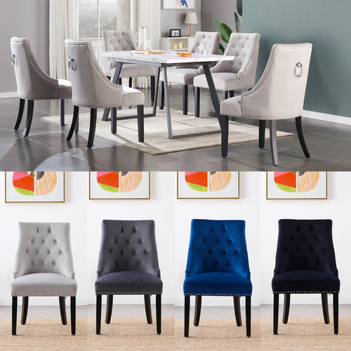 Set velvet dining chairs - dining,