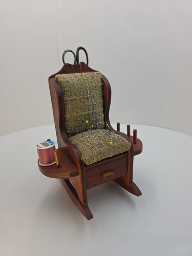 Vtg wood sewing rocking chair - sewing,