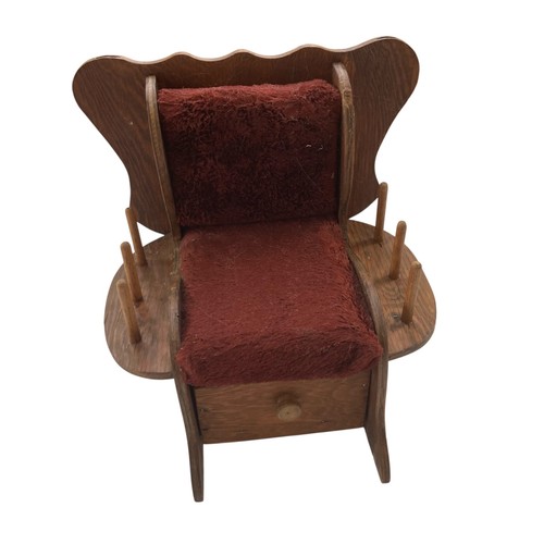 Vtg wooden pin cushion rocking - cushion,