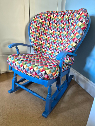 Blue upcycled wooden rocking - blue,