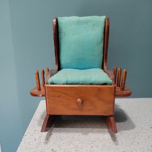 Vtg wooden sewing caddy - vtg,