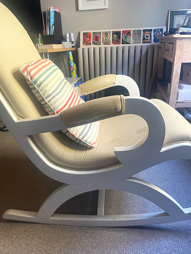 Beige fabric upholstered - fabric,