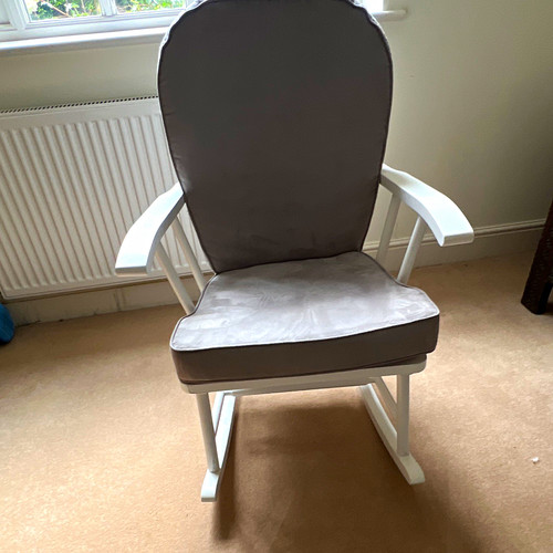White wooden rocking chair - wooden,