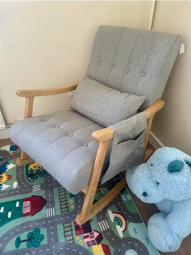 Wooden rocking chair grey - rocking,